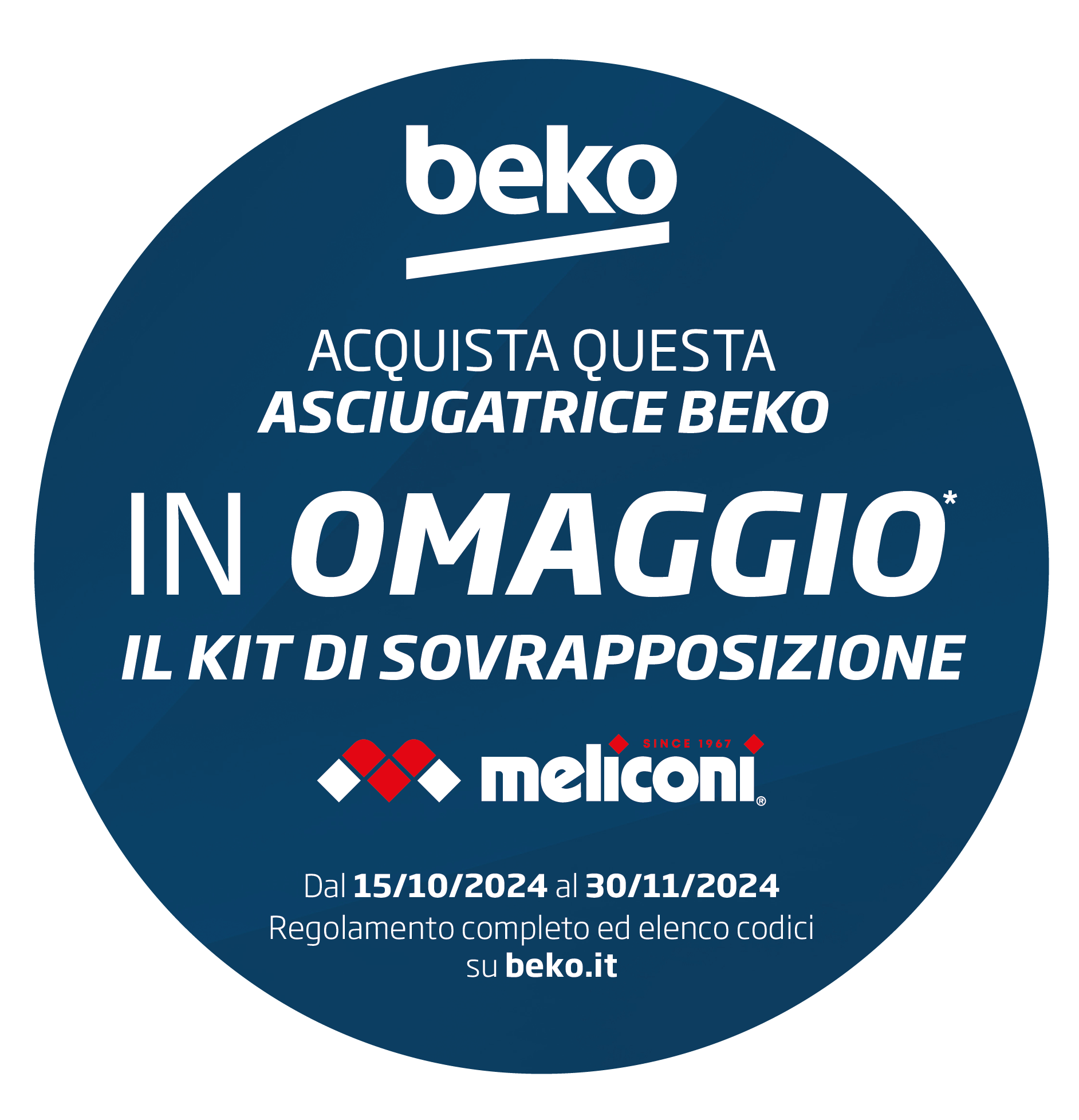 ACQUISTANDO QUESTA ASCIUGATRICE BEKO IN OMAGGIO KIT SOVRAPPOSIZONE!